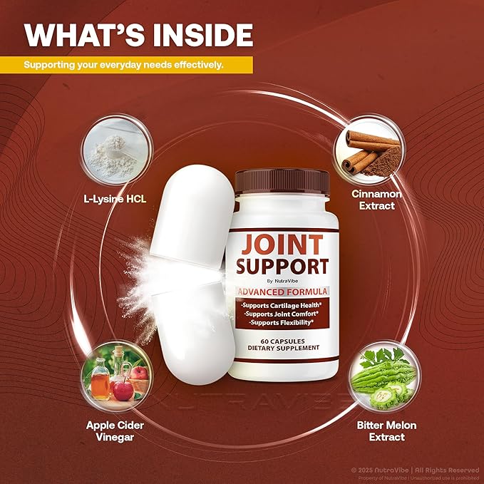(2 Pack) Joint Support Capsules – Daily Mobility Formula with a Premium Natural Blend to Help Maintain Flexibility, Comfort & Active Motion | Easy-to-Swallow Pills for Everyday Movement (120 Capsules)