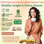 Dr. Lu’s Happy Slim Herbal Tea | 100% Natural Tea for Digestive Comfort & Body Balance | Gentle Colon Cleanse Tea for Daily Detox | 11 Herbs incl. Hawthorn, Lotus Leaf, Burdock, Dandelion | Laxative-Free