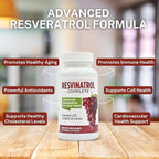 Capsules, 60 Count- Resveratrol Supplement Supports Healthy Aging, Heart Health, and Immune Function with Quercetin, Grape Seed Extract, Vitamin D3 and CoQ10