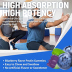 Nutravita Glucosamine Chondroitin Gummies with MSM & Elderberry Extra Strength - Joint Support, Antioxidant Immune Support Supplement for Adults, Men & Women.120 Blueberry Chews
