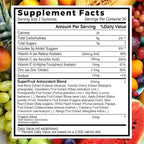 Superfood Fruits and Veggies Gummies (120 Chews), 12+ Superfruits & 30 Veggies, Fruit & Herbs, Fruit and Vegetable Vitamins, Non-GMO, Pectin-Based, Gluten-Free