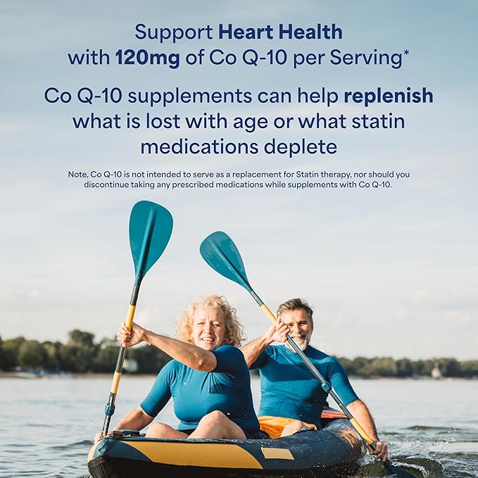 Puritan's Pride Q-Sorb™ Coenzyme CoQ10 Dietary Supplement for Heart Health, Oral Gum Health, and Healthy Aging Support, Plus Red Yeast Rice for Improved Digestion, 120 Rapid Release Softgels