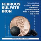 Major Ferosul - Ferrous Sulfate 325mg Tablets with 65mg of Elemental Iron - Iron Supplement for Women, Men - Green - 100 Count (4 Pack)