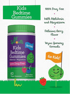 Lil' Sprouts Kids Melatonin & Magnesium | Bedtime Gummies | 60 Count | Berry Flavor | 100% Drug Free | Non-GMO and Gluten Free