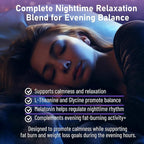 Night Time Fat Burner for Weight Loss - Metabolism Booster Nighttime Belly Fat Burn & Natural Appetite Suppressant Supplement for Men Women - Relaxation Weight Control Support Pills