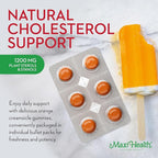 Maxi Health Cholesterol Gummies for Adults – 1200mg Plant Sterols and Stanols Supplements – Kosher and Gluten Free Healthy Cholesterol Supplements – Orange Flavor Gummies (30 Count)