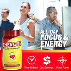 iSatori Men & Women Energize Extra Strength Caffeine Pills | Fast Acting Long-Lasting Energy Pill | Extended Time Release Caffeine | Improved Clarity, Energy Support | No Jitters, Crash | 60 Tablets