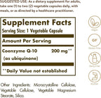 Solgar Vegetarian CoQ-10 200 mg, 60 Vegetable Capsules - Heart Healthy, Protective Antioxidant - Coenzyme Q10 (CoQ-10) Supplement - Vegan, Gluten Free, Dairy Free, Kosher - 60 Servings