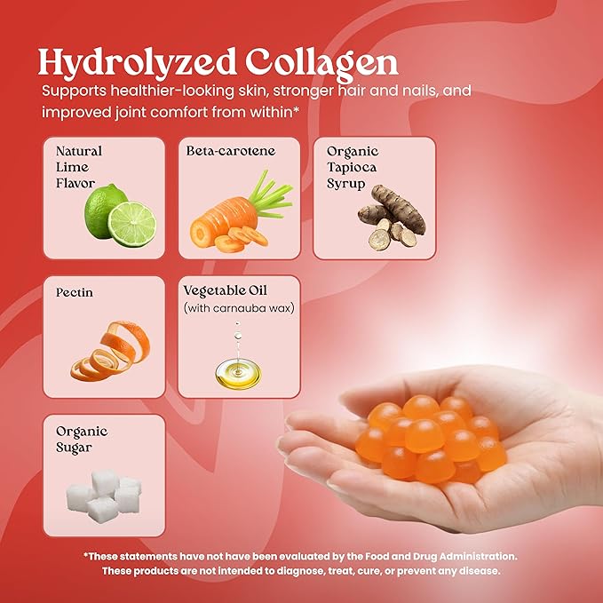 VITA GLOBE Collagen Gummies – 200mg Hydrolyzed Collagen Types I, II, III, V & X | Supports Hair, Skin, Nails, Joints & Bones | Non-GMO Daily Collagen Supplement for Adults – 120 Gummies (Pack of 2)