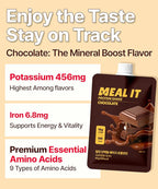 Chocolate Protein Shake, 16g Protein & High Fiber, Low Sugar, Keto-Friendly Meal Replacement powder with Roasted Almonds & Oat Crunch Balls (7 Packs, 1.41 oz Each)
