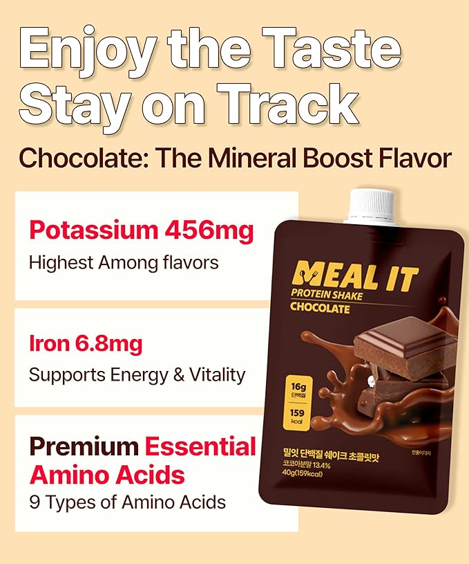 Chocolate Protein Shake, 16g Protein & High Fiber, Low Sugar, Keto-Friendly Meal Replacement powder with Roasted Almonds & Oat Crunch Balls (7 Packs, 1.41 oz Each)