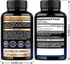 Magnesium Citrate Capsules 1000mg | High Absorption Supplement - Sleep, Muscle & Heart Support - Vegan | Non-GMO - Made in USA - As Powder | Pills | Tablets - 240 Capsules, 4 Month Supply