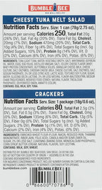 Bumble Bee Snack On The Run! Protein Snack Pack - 9g Protein per Box - Cheesy Melt Tuna Salad with Crackers Kit - Ready to Eat Easy-Open Can - Wild Caught MSC-Certified Tuna (Pack of 12)