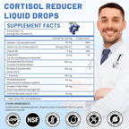 10 in 1 Cortisol Supplements for Women & Men, Cortisol Reducer with Ashwagandha, Magnesium, L-Theanine, Hormone Balance Drops - Sleep & Mood Support, 2 Fl Oz, Blueberry Flavor