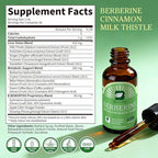 B BEWORTHS Berberine HCL Supplement with Ceylon Cinnamon - Berberine Phytosome Liquid Drops with Turmeric, Ceylon Cinnamon, Bitter Melon, Milk Thistle, Berberine Supplement for Digestion Support