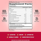 Vitamin C 750mg (per Serving) - Airborne Assorted Fruit Flavored Gummies (63 Count in a Bottle), Gluten-Free Immune Support Supplement with Vitamins A C E, Selenium, Echinacea & Ginger