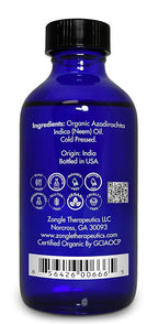 Organic, Neem Oil, for Plants, Skin, Hair, Dogs – 100% Pure, Neem Oil, by Zongle Therapeutics, 4 OZ