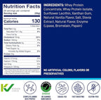 LeanFit WHEY Protein Natural Vanilla – 100% Whey Protein Powder, 24g Protein Per Serving – Grass-Fed, Gluten-Free, Low Carb, BCAAs, Amino Acid – 23 Servings, 1.83 Pound Tub