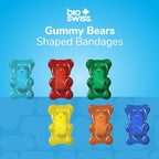 BioSwiss Bandages, Gummy Bear Shaped Self Adhesive Bandage Set, Latex Free, Sterile Wound Care, 24 Count
