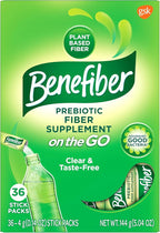 Benefiber On The Go Prebiotic Fiber Supplement Powder for Digestive Health, Daily Fiber Powder, Unflavored Powder Stick Packs - 36 Sticks (Pack of 2)