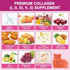 Vegan Collagen Gummies for Women & Men - with Biotin, Vitamin C, & Zinc for Skin Radiance, Hair Growth, Strong Nails, & Joint Support, 60 Count