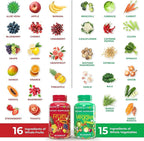 Balance of Nature Fruits & Veggies Supplements - Whole Fruit and Vegetable Ingredients for Women, Men, and Kids - 90 Fruits Capsules, 90 Veggies Capsules - 1 Set