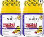 Zarbee's Complete Kids Multivitamin Gummies + Immune Support, Berry Flavor, Honey-Sweetened, Gluten-Free & Gelatin-Free, Vitamins A, C, D3, E, B6, B12, Folic Acid & B-Complex, 70 Count (Pack of 2)