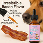 Premium Liquid Collagen for Dogs - Skin & Coat Supplement with Hyaluronic Acid & Biotin, Supports Joint Health, Mobility & Hydration for All Dogs, Bacon Flavor - 2 fl oz (1)