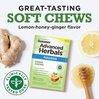 From the Makers of Dramamine, Advanced Herbals Ginger Chews for Nausea Relief, Morning Sickness Relief & Motion Sickness Relief During Travel, Lemon-Honey, 20 Count