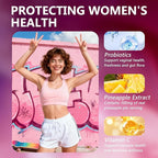Feminine Balance Gummies, Premium Feminine Balance Gummies, Vegan Hawaiian Pineapple, Vaginal Health Support, Gluten-Free, 60 Gummies (1)