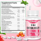 Cortisol Reducer, 17-in-1 Cortisol Supplement for Women, Hormone Harmony for Women with Ashwagandha, Rhodiola Rosea, Magnesium Glycinate, Omega-3, for Mood, Focus, Sleep Support, 60 Capsules