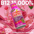 Vitamin Energy B12 11,000% Extra Strength Energy Shot Pink Berry 12 Pack, 260mg Natural Caffeine, B12 & B6, Nootropic Focus, Vitality, Zero Sugar, Gluten-Free, Vegan, Kosher, 1.93 fl oz