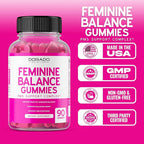 Feminine Balance For Women Gummies & PMS Gummies (90 Count) - Natural Feminine Balance for Women - Cramps, Bloating, Mood Swings, Hot Flashes - Formulated with Cranberry, Dong Quai & Chasteberry