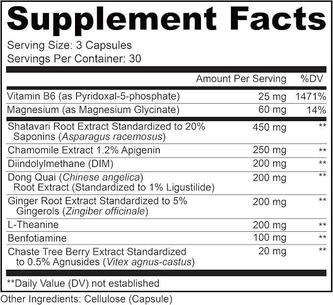 LIVELY VITAMIN CO. Get Even - Women's Hormonal Balance Blend - Helps Reduce Severity of Periods, PMS & Menopause - Eases Cramps & Bloating - Mood Regulation - Period Pain & Discomfort - 90 Count
