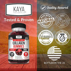 Kaya Naturals Collagen Gummy for Men & Women, 120 Count, 1000mg of Hydrolyzed Collagen, Vitamin C, Selenium & Biotin, Collagen/Strawberry Flavor (120 Gummies)