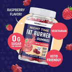Night Time Fat Burner Gummies with Melatonin for Sleep & Weight Loss Support | Hunger Suppressant & Metabolism Booster, Shred Belly Fat While You Sleep | Diet Supplement for Women & Men | 60 Ct