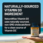 NatureWise Vitamin D3 1000iu (25 mcg) 90-Day Supply for Immune Support, Healthy Muscle Function, and Bone Health - Non-GMO, Gluten Free in Organic Extra Virgin Olive Oil, (Mini Softgel), 90 Count