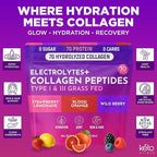 Keto Vitals Collagen Powder for Women Plus Electrolytes - 30 Travel Packets - 7.78G of Type I & III Grass Fed Hydrolyzed Collagen Peptides Protein Per Stick - Colageno Hidrolizado for Women