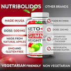 Keto ACV Gummies Advanced Weight Loss - ACV Keto Gummies Supplement for Women and Men - Metabolism, Detox, Cleanse - Apple Cider Vinegar - Ginger + Apple Flavor