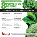 VITINITY Super Greens Multivitamin Gummies | Made with 30 Real Superfood Veggies, Herbs, Fruit for Adults & Kids to Boost Immunity, Skin & Gut Health | Non-GMO, Gluten-Free & Sugar-Free 60-Day Supply