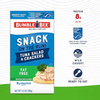 Bumble Bee Snack On The Run! Protein Snack Pack - 8g Protein per Box - Fat Free Tuna Salad with Crackers Kit - Ready to Eat Easy-Open Can - Wild Caught MSC-Certified Tuna (Pack of 1)