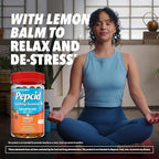 Pepcid Soothing Antacid Gummies, Heartburn Relief + Stress Relief for Occasional Heartburn, Upset Stomach, and Acid Indigestion, with Lemon Balm Extract, Tricalcium Phosphate, Peach-Raspberry, 32 ct