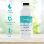 Professionals Series - Hyaluronic Acid Dietary Supplement, Whole Body Hydration - 100 mg Ingestible HA Liquid Supplement; Odorless, Tasteless & Preservative Free/Skin & Eyes - 10 oz