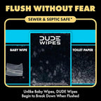 DUDE Wipes Shea BUTTer Flushable Wipes - Extra-Large Adult Wet Wipes - 3 Pack (144 Count) - Infused with Coconut Oil, Vitamin E, and Aloe - Septic and Sewer Safe