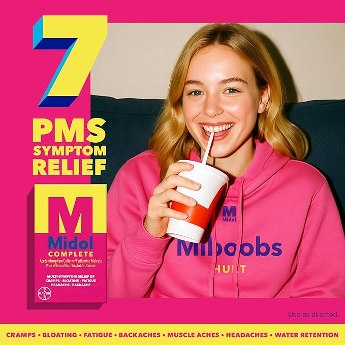 Midol Complete Gelcaps 24ct: Midol Complete Menstrual Pain Relief Gelcaps with Acetaminophen for Menstrual Symptom, PMS Relief, and Period Cramp Relief - 24 Count (Packaging May Vary)