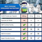 aSquared Nutrition CoQ10 (400mg Max Strength, 100 Veggie Capsules) - High Absorption Coenzyme Q10 Powder - Ubiquinone Supplement Pills, Extra Antioxidant CO Q-10 Enzyme Vitamin Tablets, Coq 10 400 mg