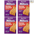 Milton's Protein Crackers, Red Chili - 10g of Plant-Based Protein Per Serving, Gluten Free, Non-GMO Project Verified, Vegetarian-Friendly, Zero Grams Added Sugar Per Serving, 4.25 Oz, Pack of 4