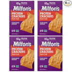 Milton's Protein Crackers, Red Chili - 10g of Plant-Based Protein Per Serving, Gluten Free, Non-GMO Project Verified, Vegetarian-Friendly, Zero Grams Added Sugar Per Serving, 4.25 Oz, Pack of 4