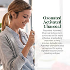 Global Healing Center - Ozonated Activated Charcoal Powder - Advanced Digestive Detox that Adsorbs Internal Unwanted Compounds - Helps Relieve Occasional Gas Discomfort - 60 Activated Charcoal Pills