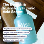 Bliss Drench & Quench Hyaluronic Acid Serum – Hydrating Face Serum with Amino Acids – Deep Moisture, Plumps & Smooths Dry, Sensitive Skin – 1 Fl Oz